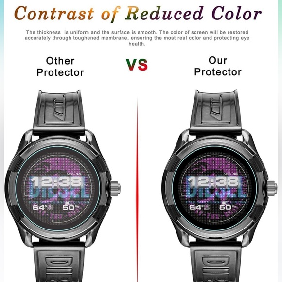 MIGENCE 3-Pack Screen Protector for Diesel On Fadelite Smartwatch Full Coverage - Picture 4 of 10